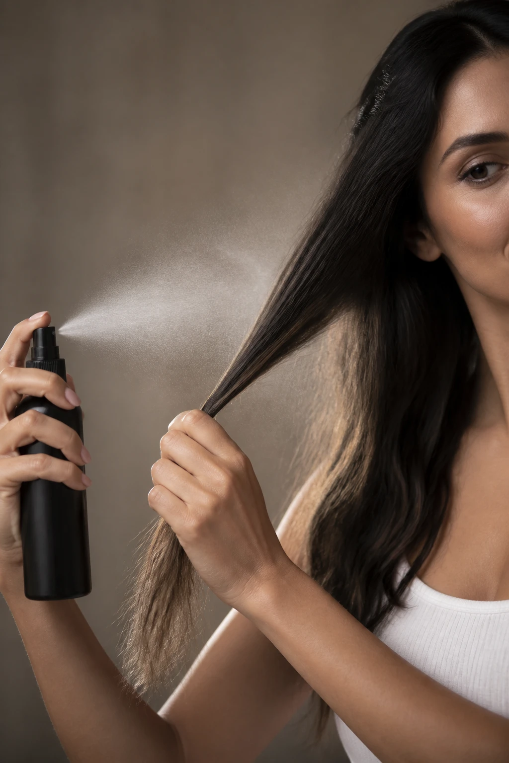 Applying heat protectant before styling