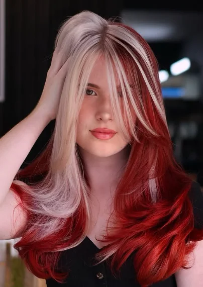 Half-and-Half Red and Blonde