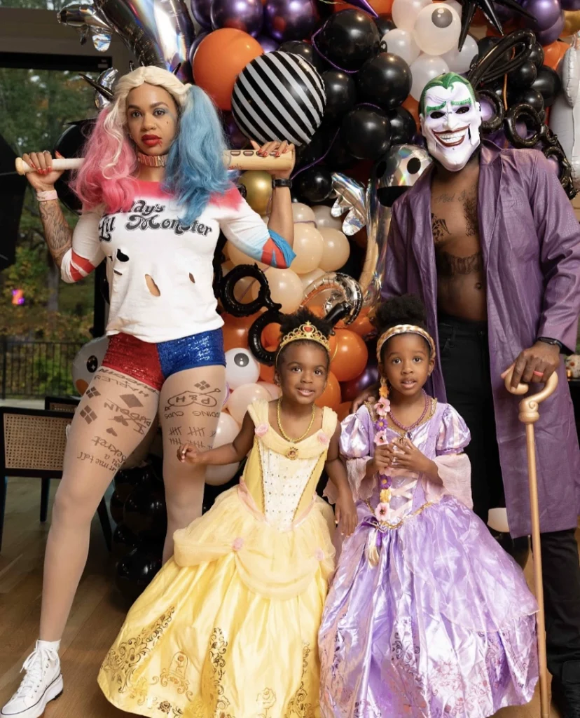 Harley Quinn Costume + Princess Belle Costume + Princess Jasmine Costume + Joker Costume