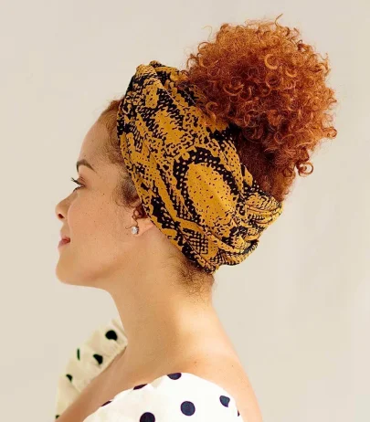 High Bun with Scarf