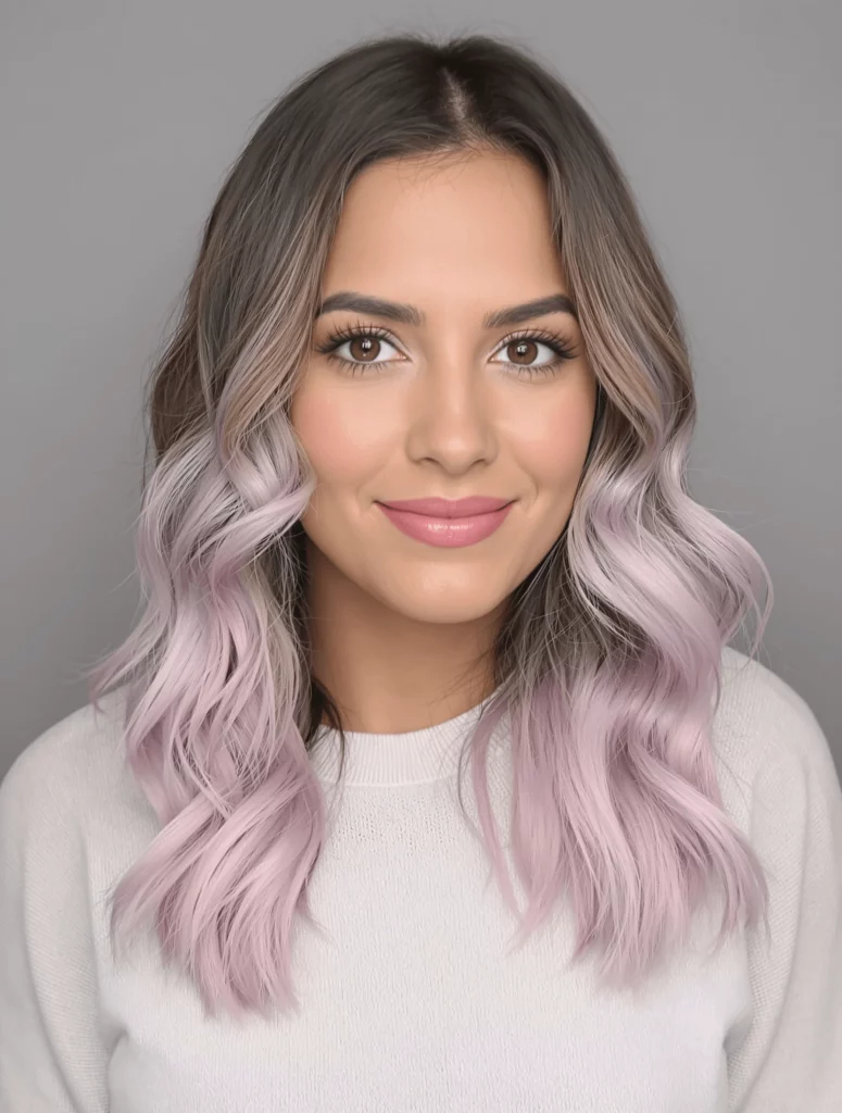 Lavender-Tipped Balayage Waves
