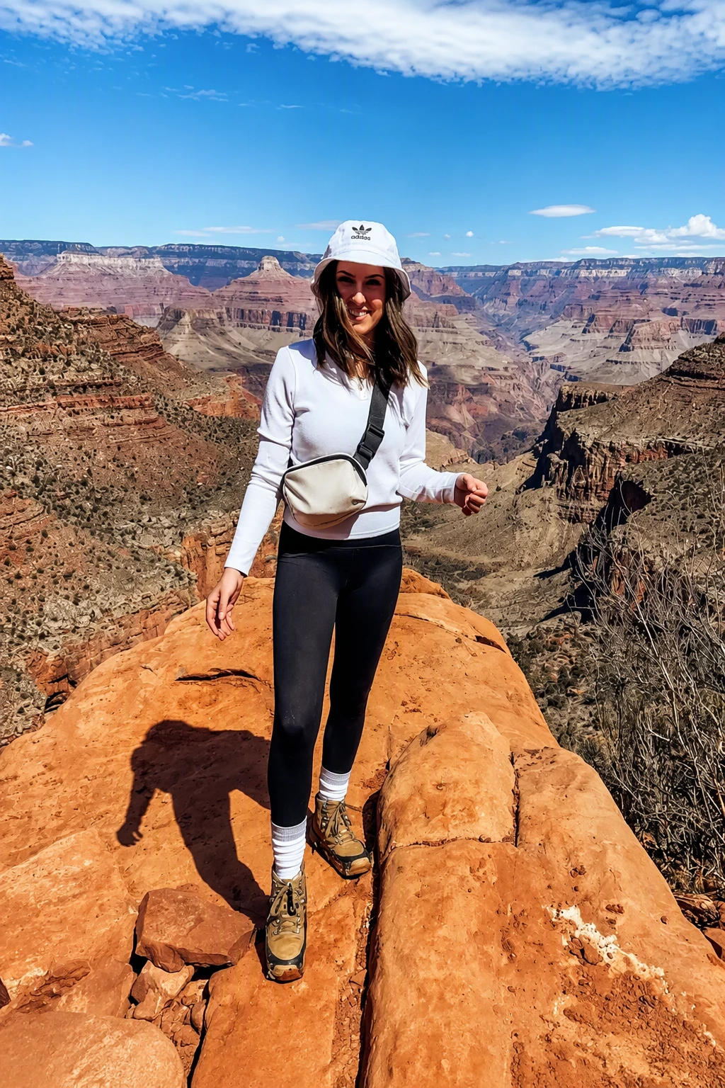 Layered Elegance: Alo Yoga Wellness Long Sleeve & Merrell Hiking Boots