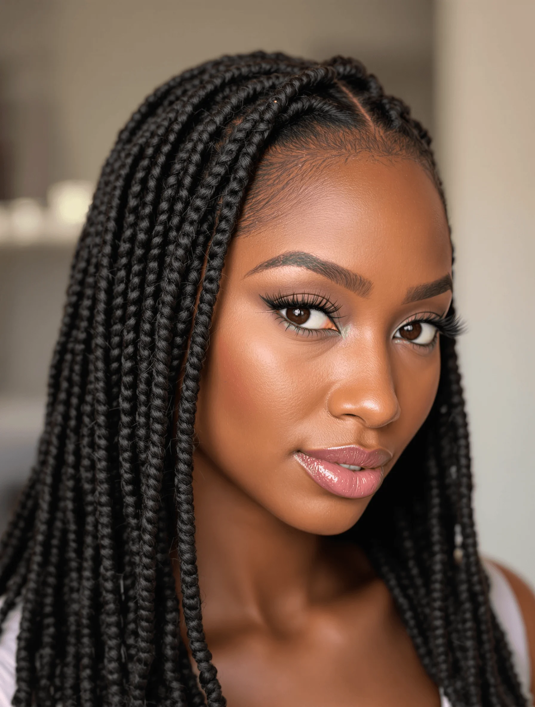 Long and Sleek Box Braids