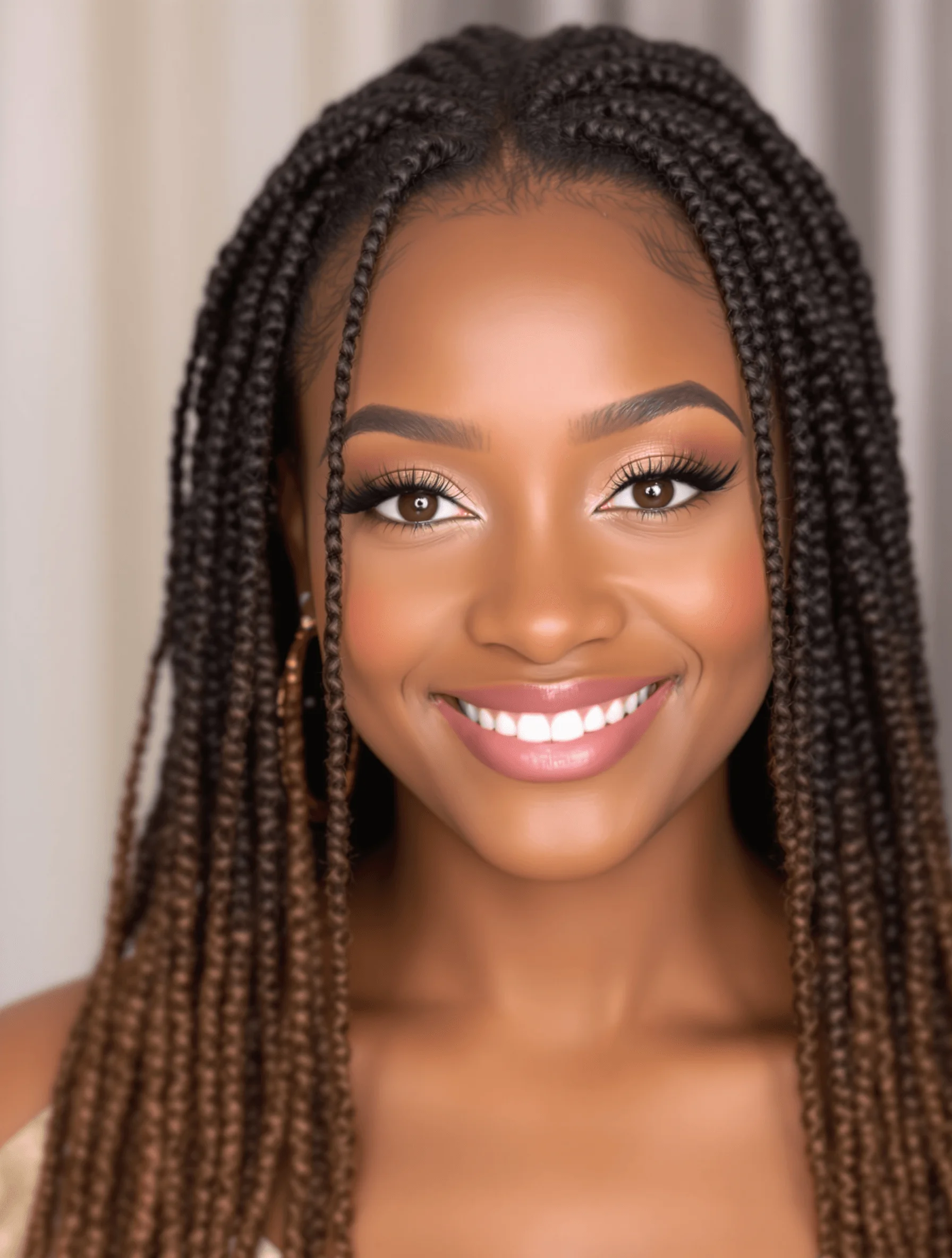 Long Box Braids with Ombre Effect