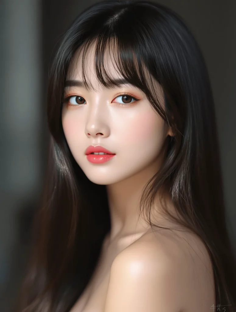 Long Straight Hair with Soft Bangs