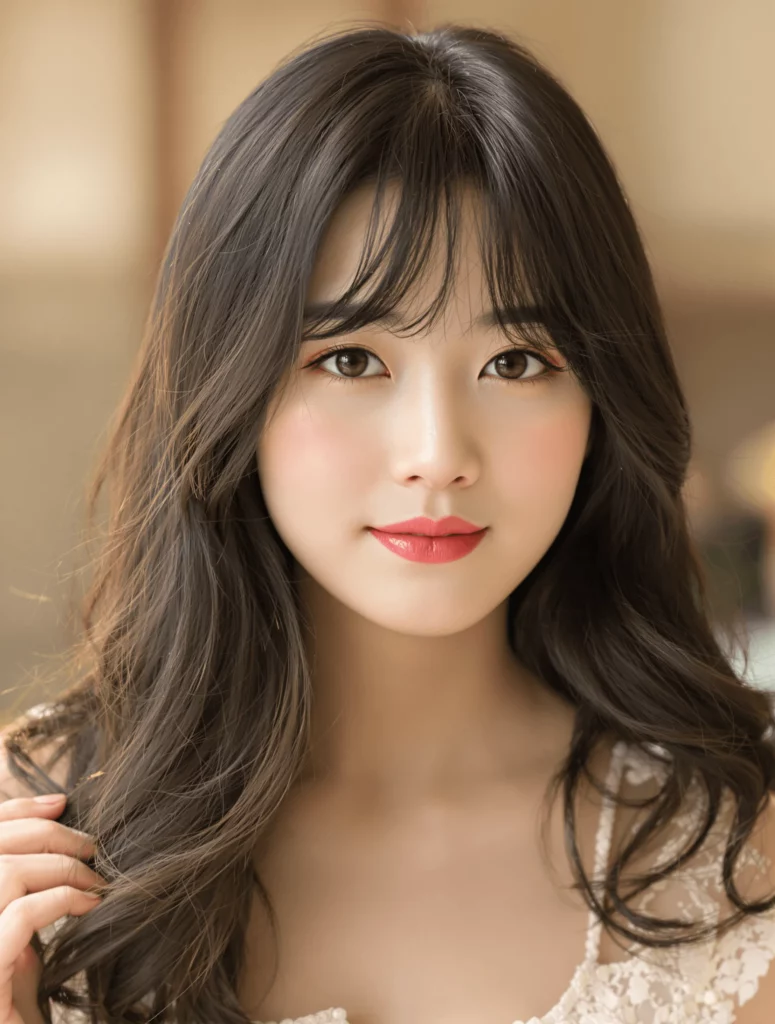 Long Waves with Curtain Bangs