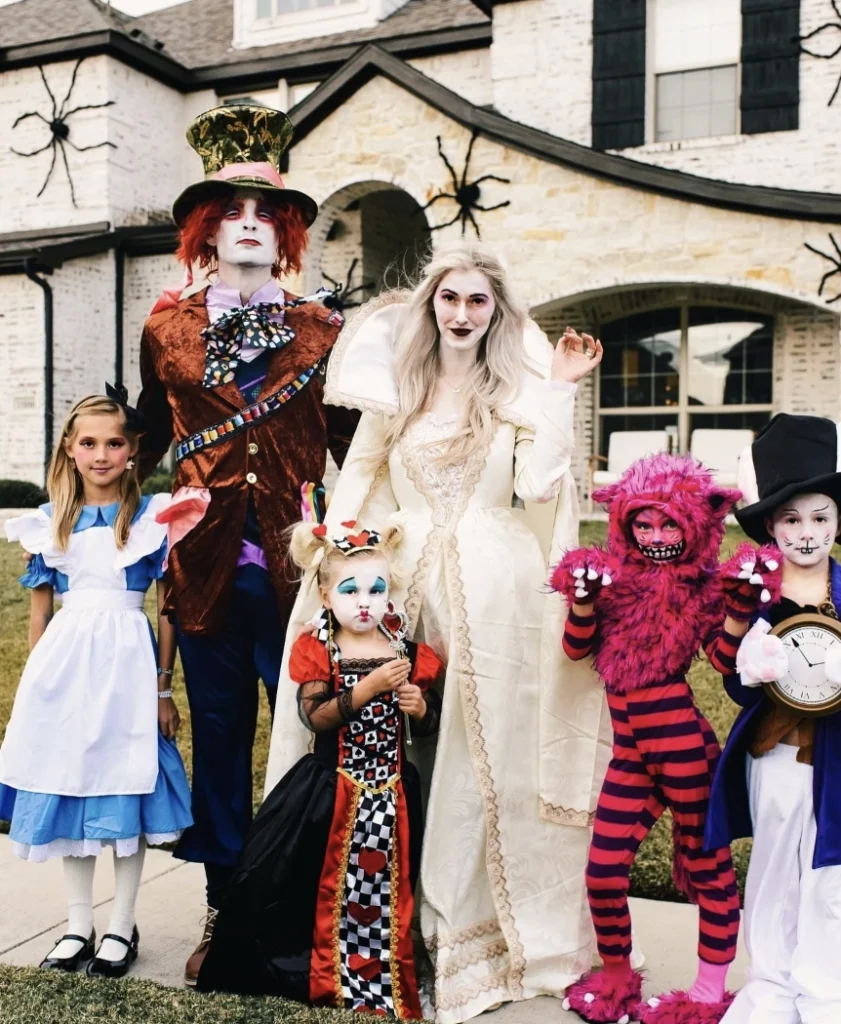 Mad Hatter Costume + Queen of Hearts Dress + Alice in Wonderland Outfit + Cheshire Cat Costume + Classic White Rabbit Suit