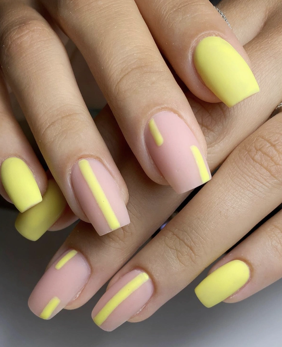 Matte Lemon Yellow with Linear Accents