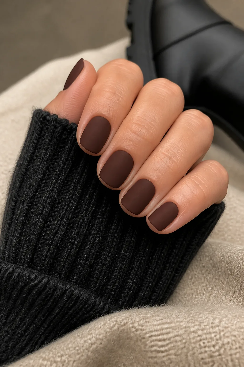 Matte Mocha Nails