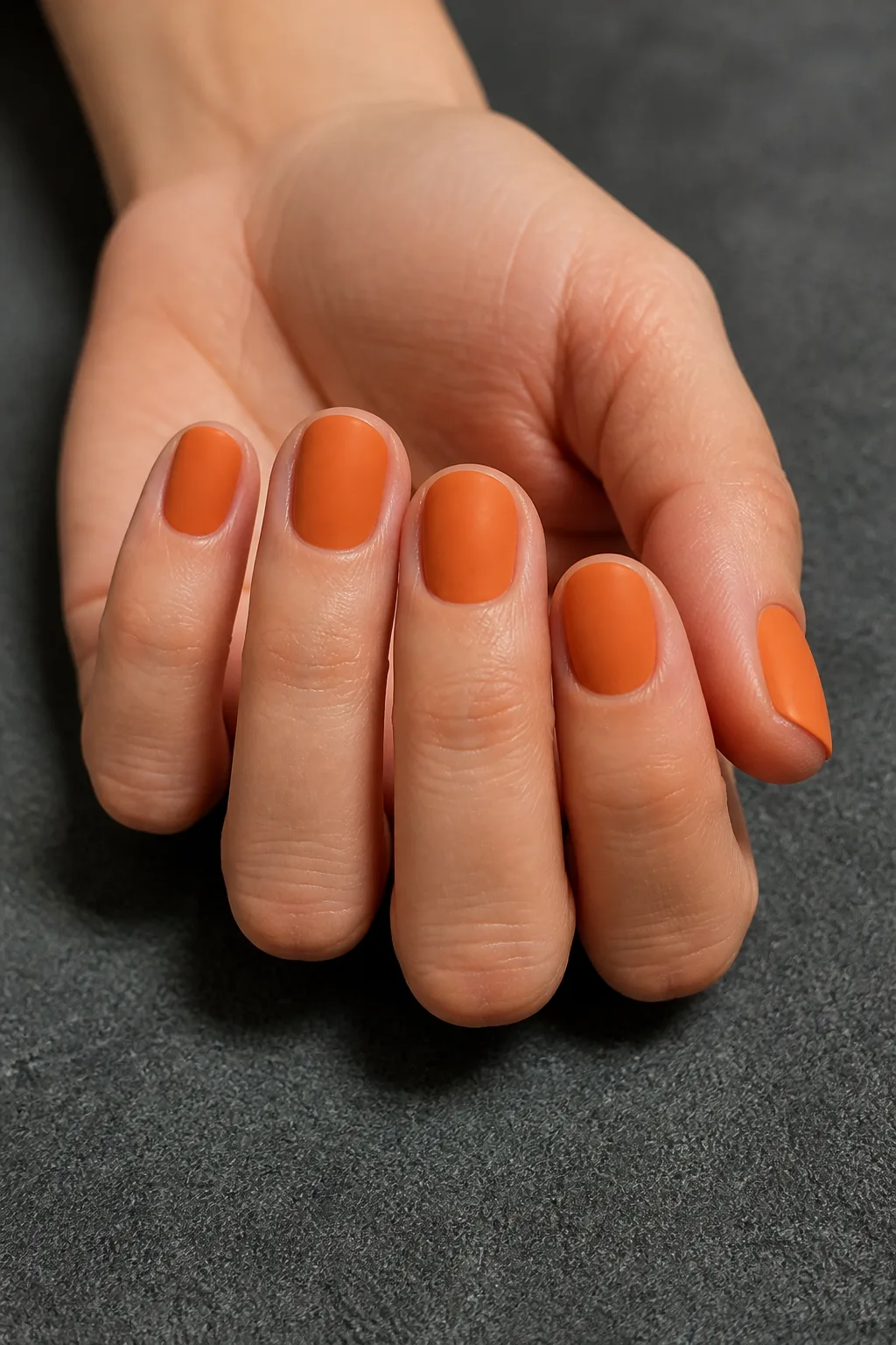 Matte Pumpkin Nails