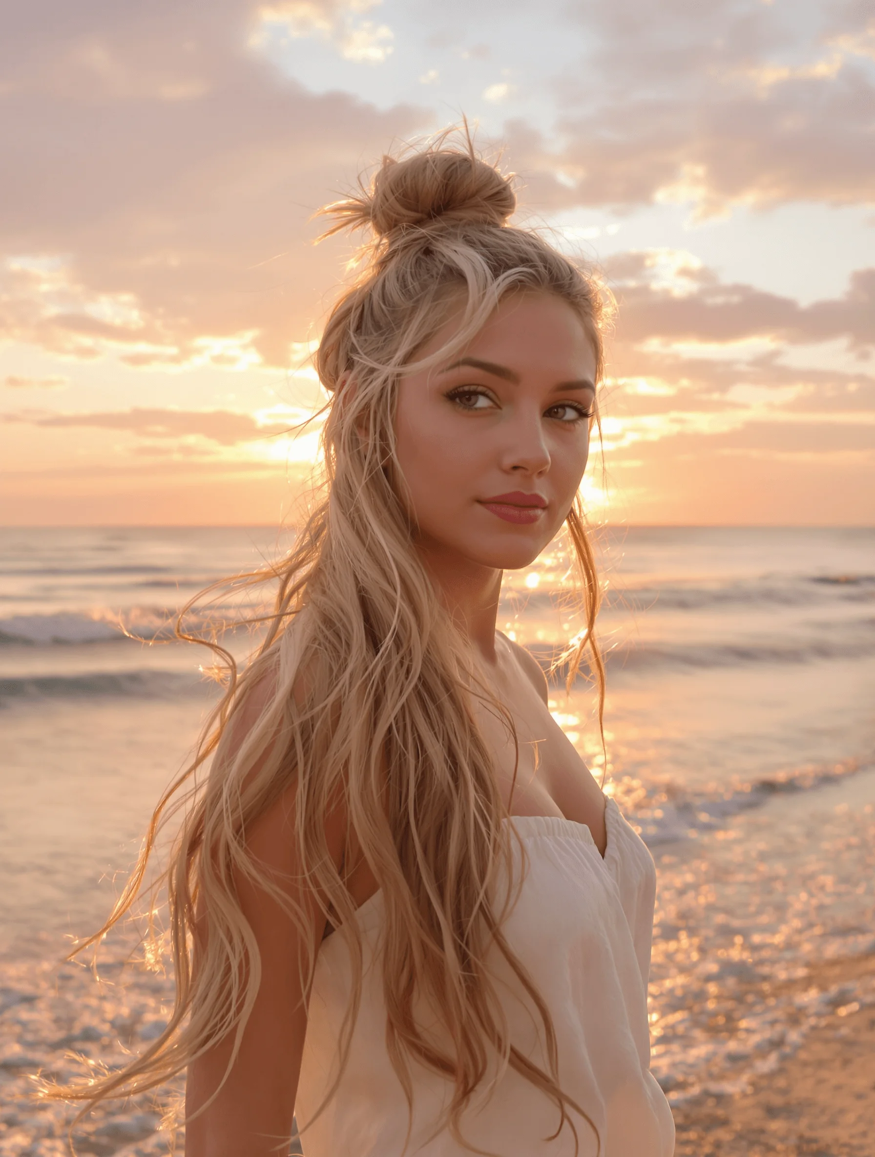 Messy Bun with Beachy Vibes