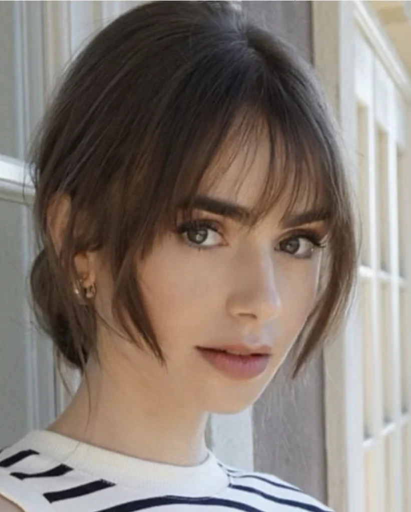 Messy Low Bun with Wispy Bangs