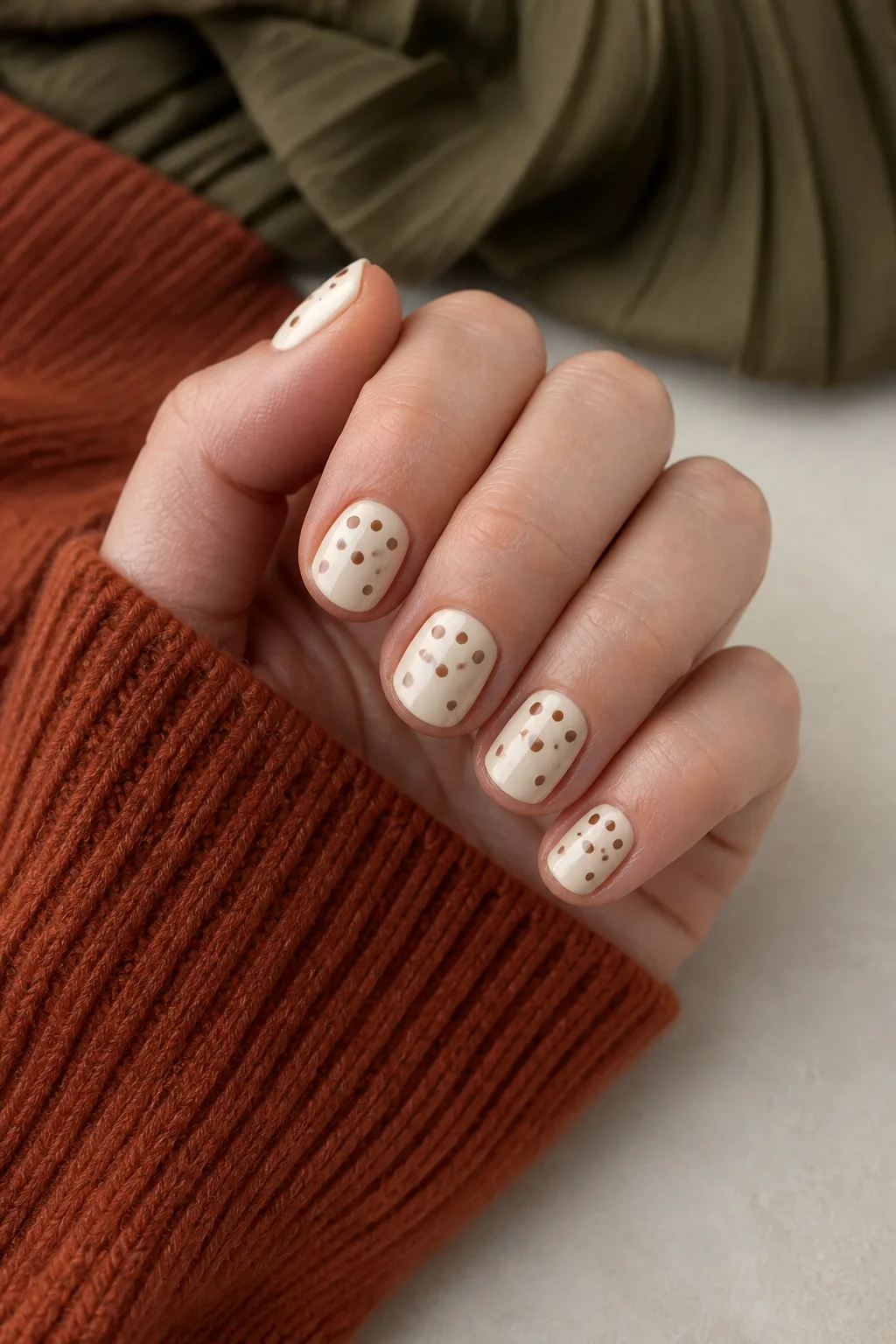Mocha Dotted Nails