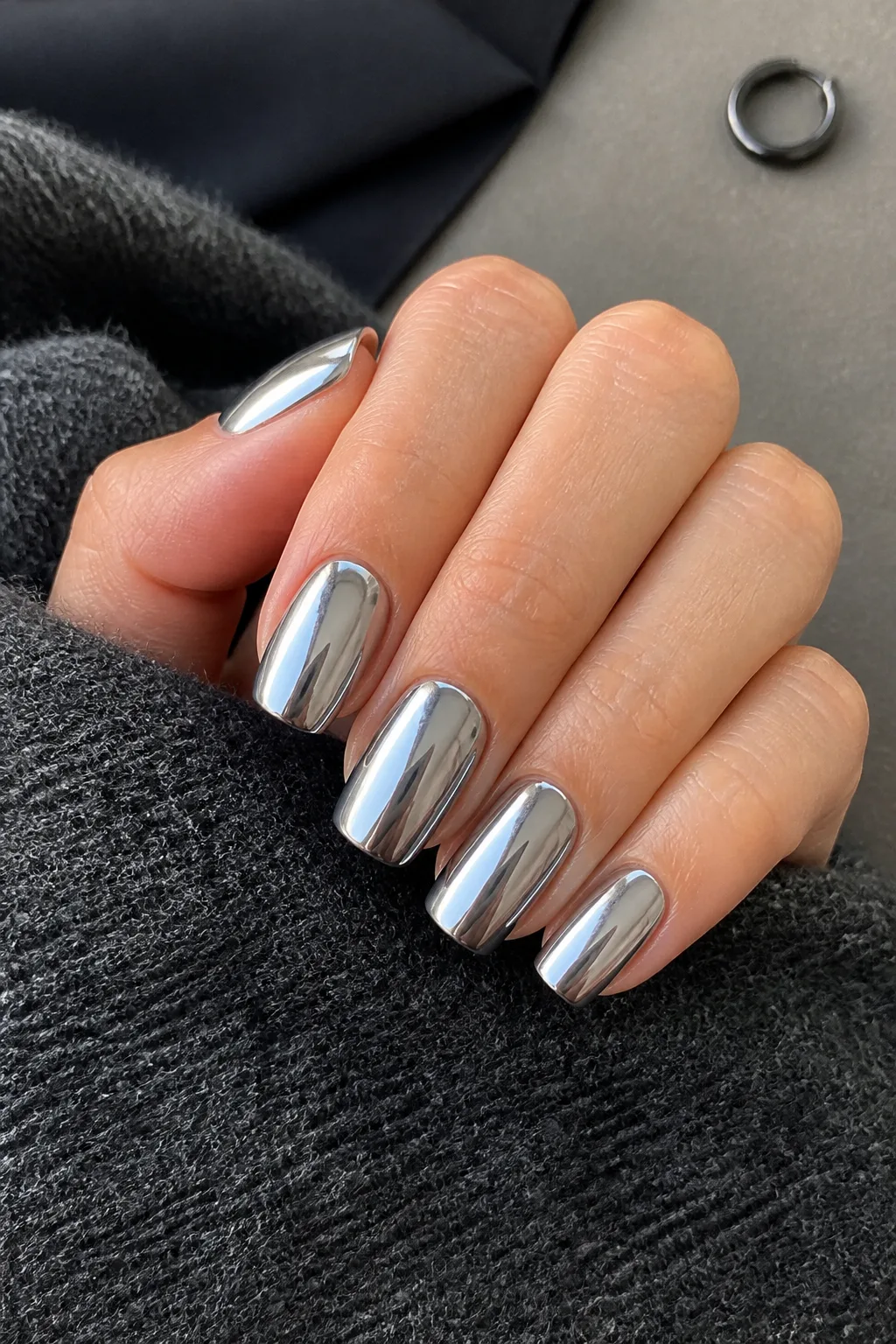 Molten Pewter With Charcoal Layers