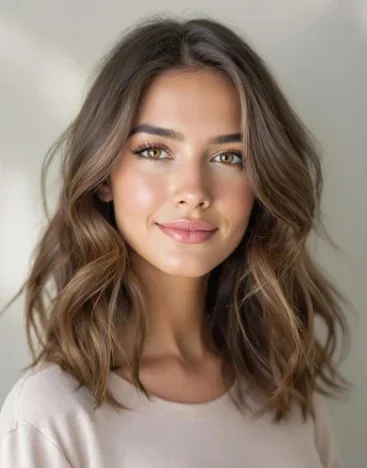 Natural Medium Layered Hair