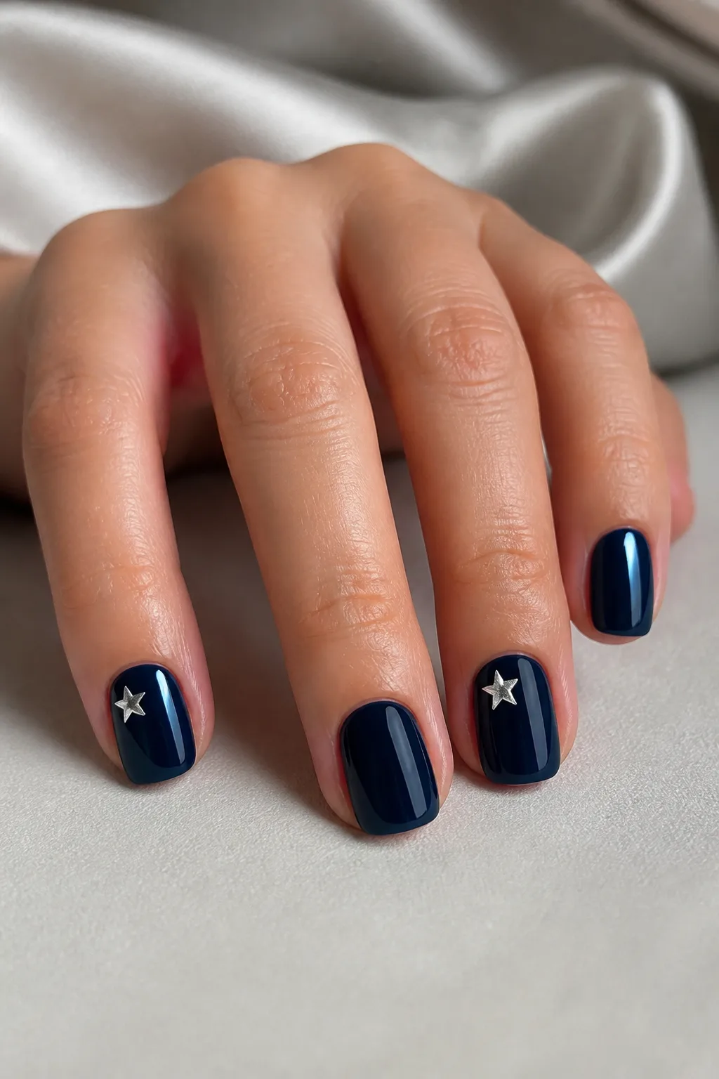Navy With Silver Stars