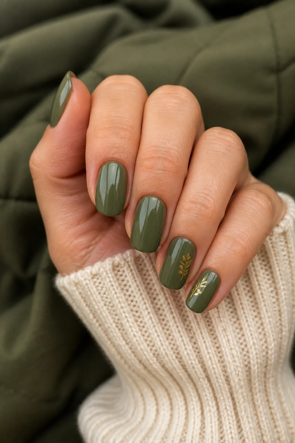 Olive And Gold Leaves