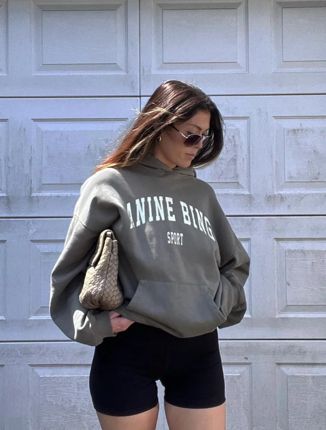 Oversized Graphic Sweatshirt + Black Bike Shorts