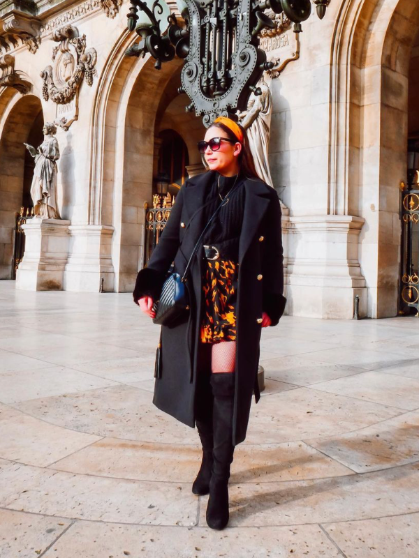 Parisian Elegance: Oversized Blazer + Mini Dress + Thigh-High Boots
