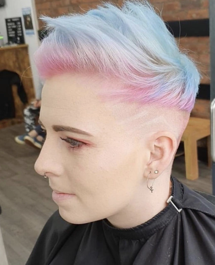 Pastel Ombre Pixie with Graphic Undercut