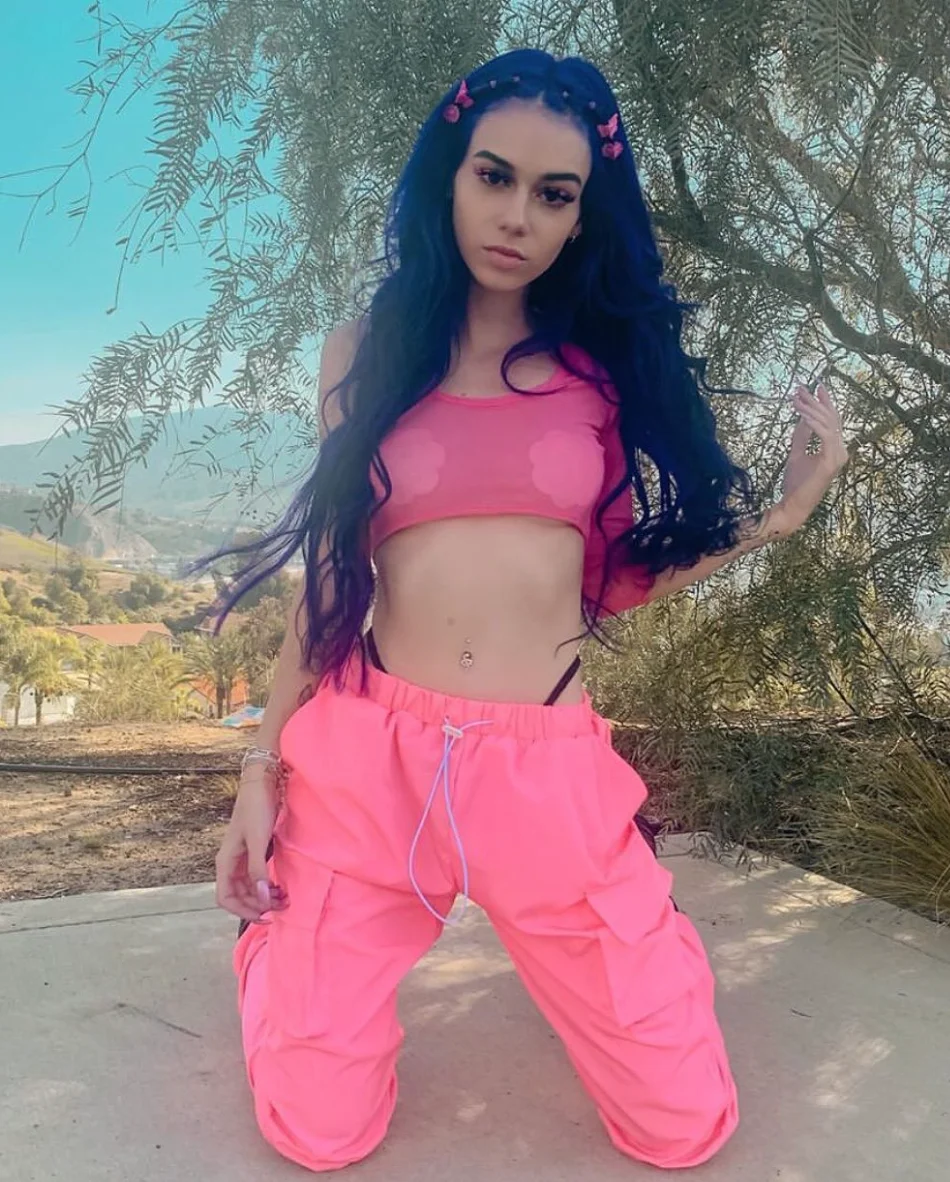 Pink Crop Top + Hot Pink Cargo Pants