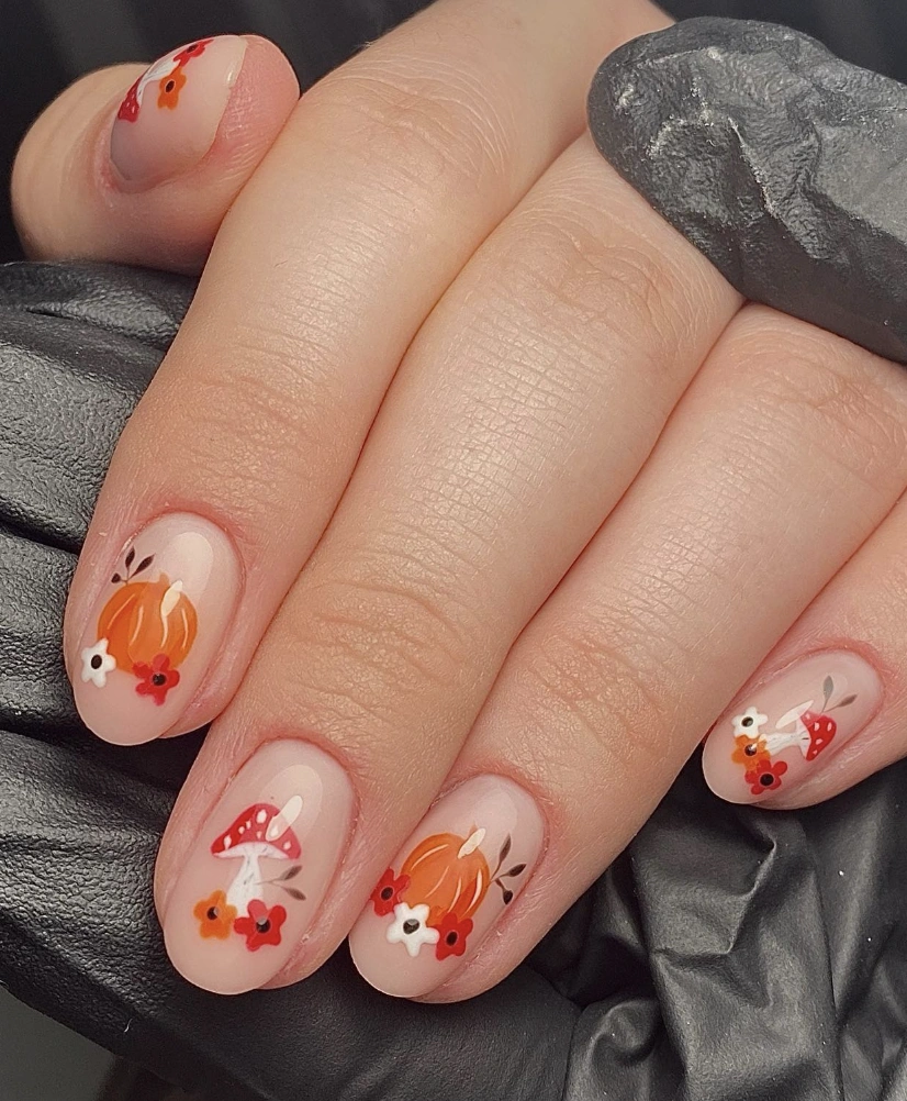 Playful Pumpkin and Floral Accents
