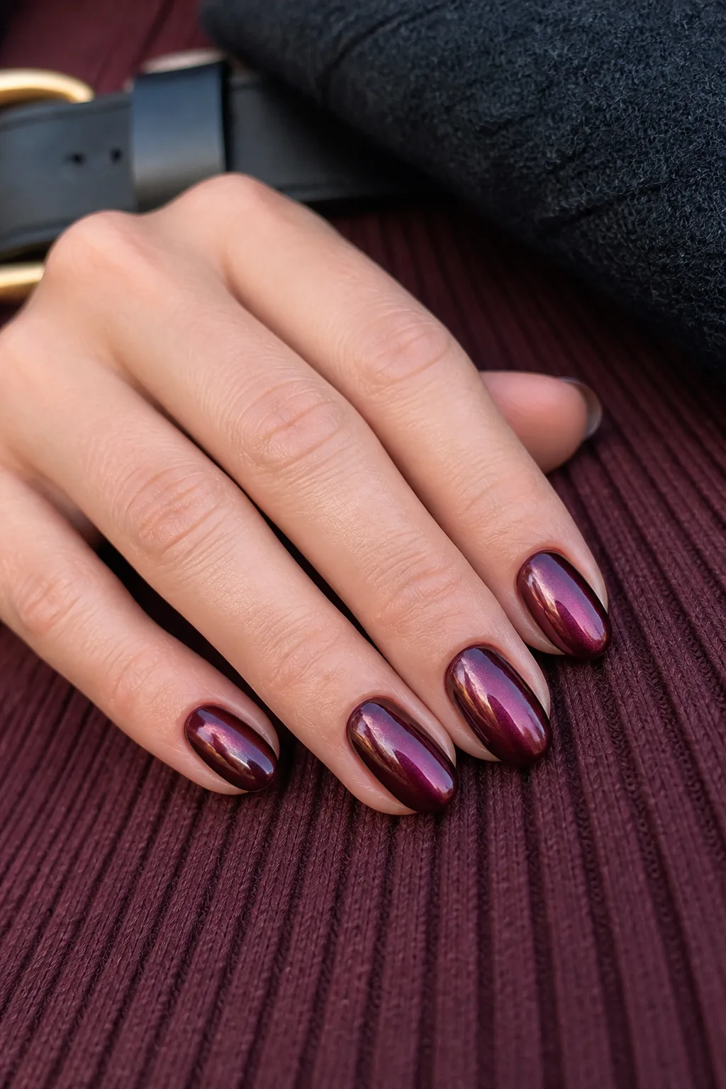 Plum Chrome With A Knit Dress