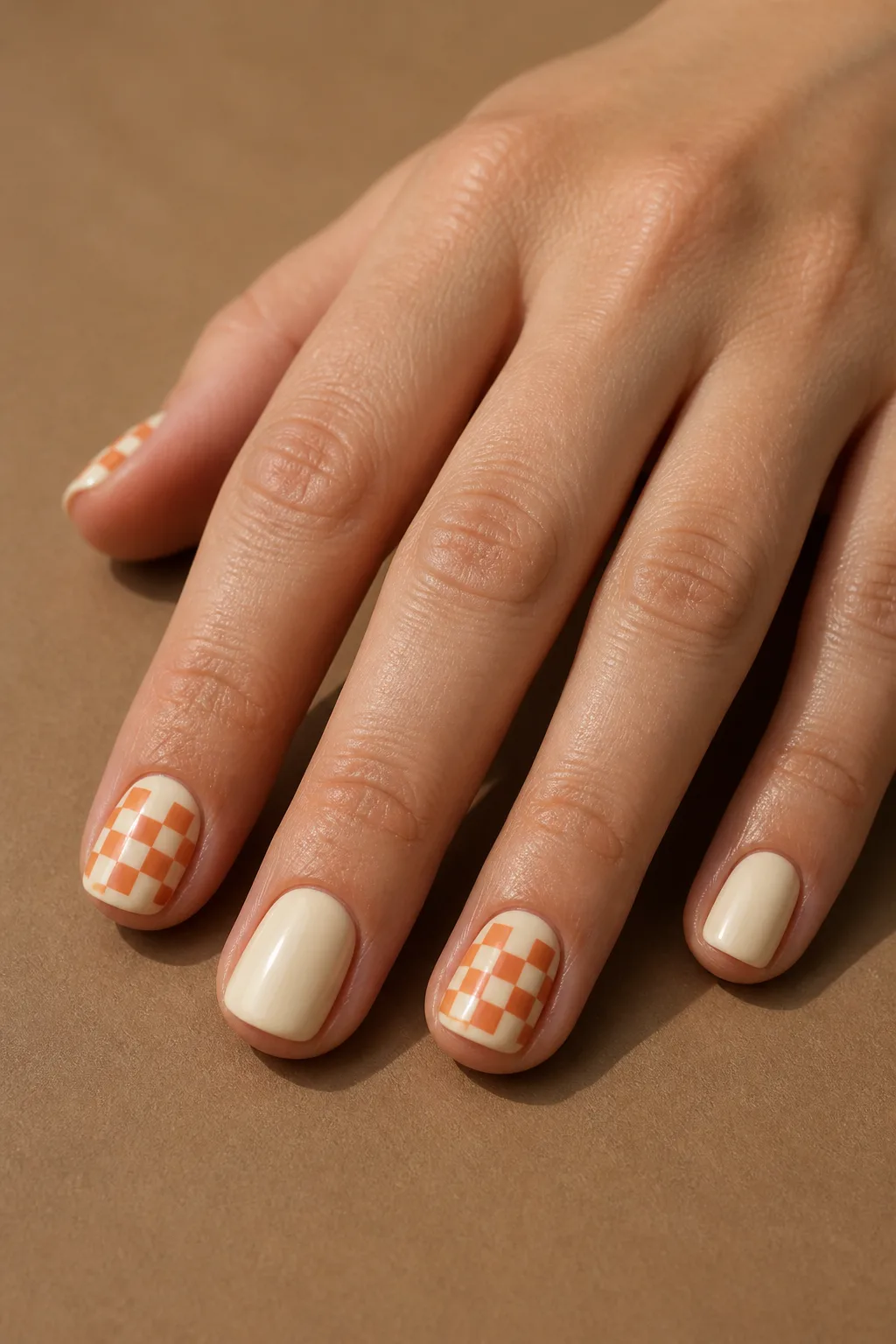 Pumpkin And Cream Checkerboard
