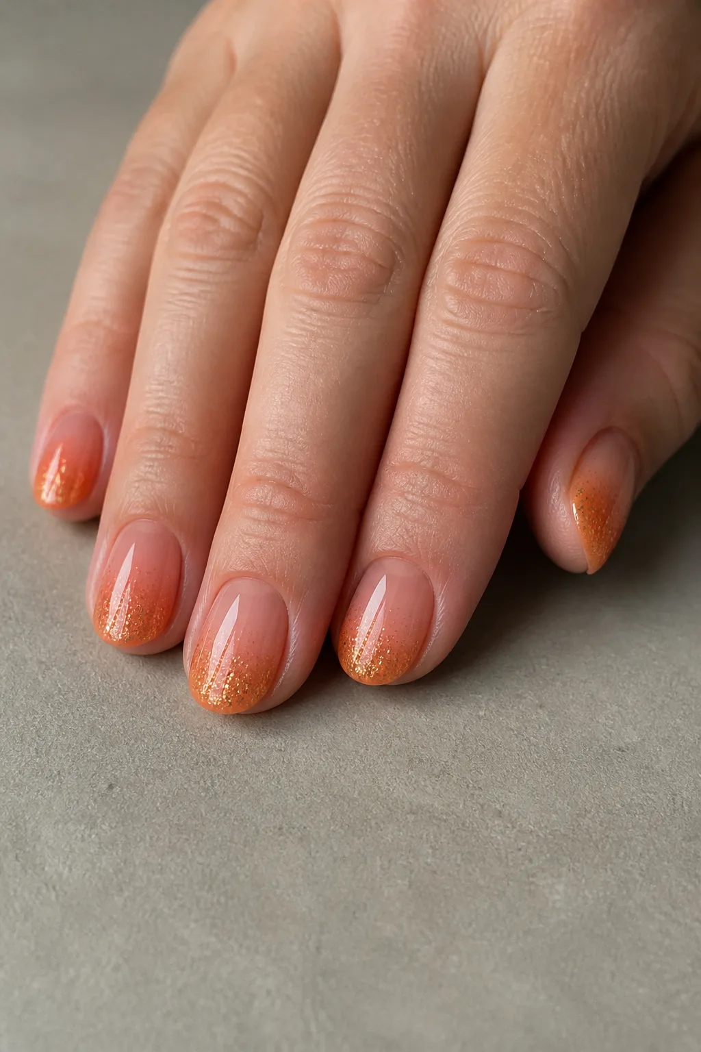 Pumpkin Glitter Tips