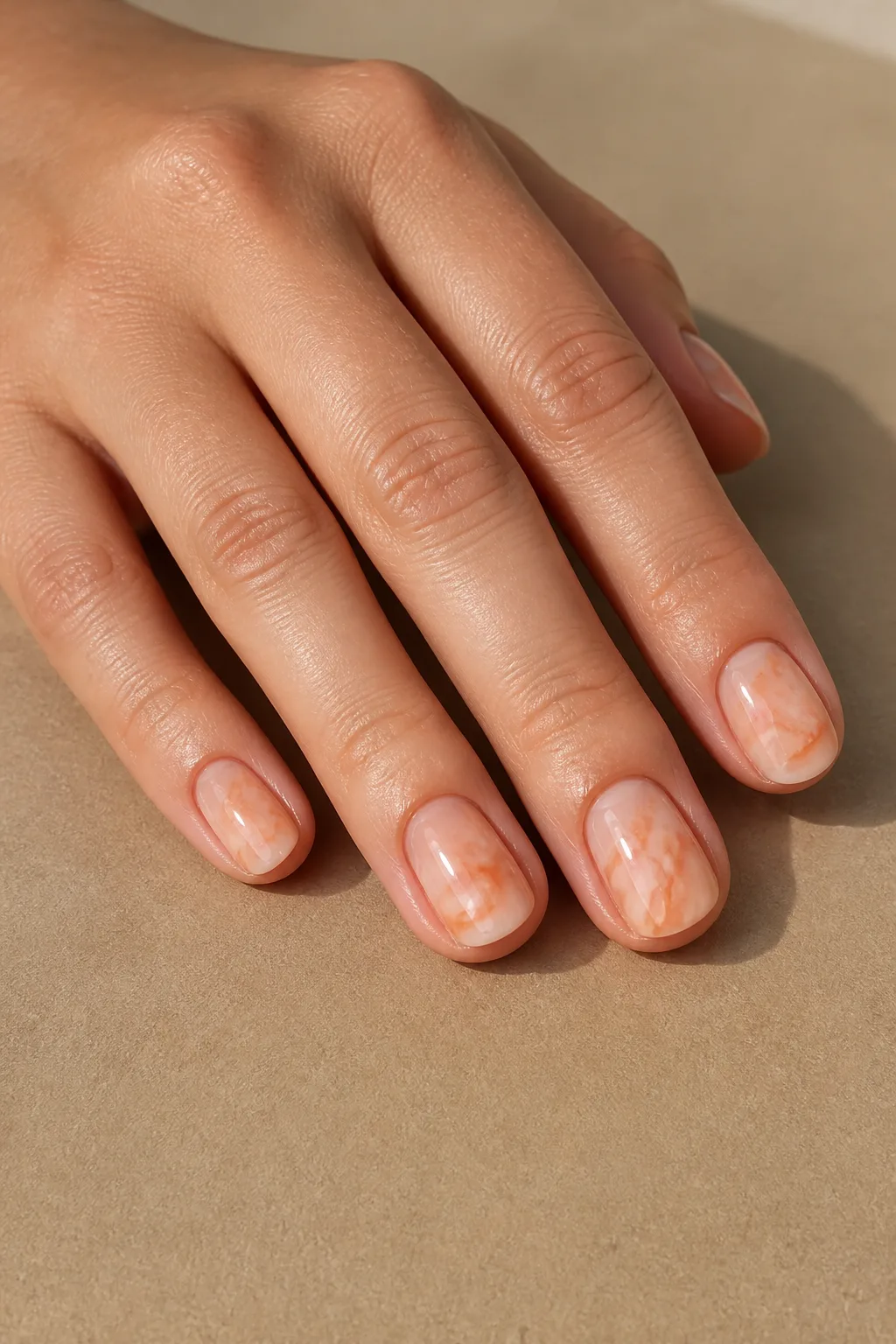 Pumpkin Marble Nails