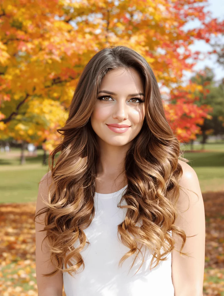 Romantic Curls with Honey Blonde Balayage