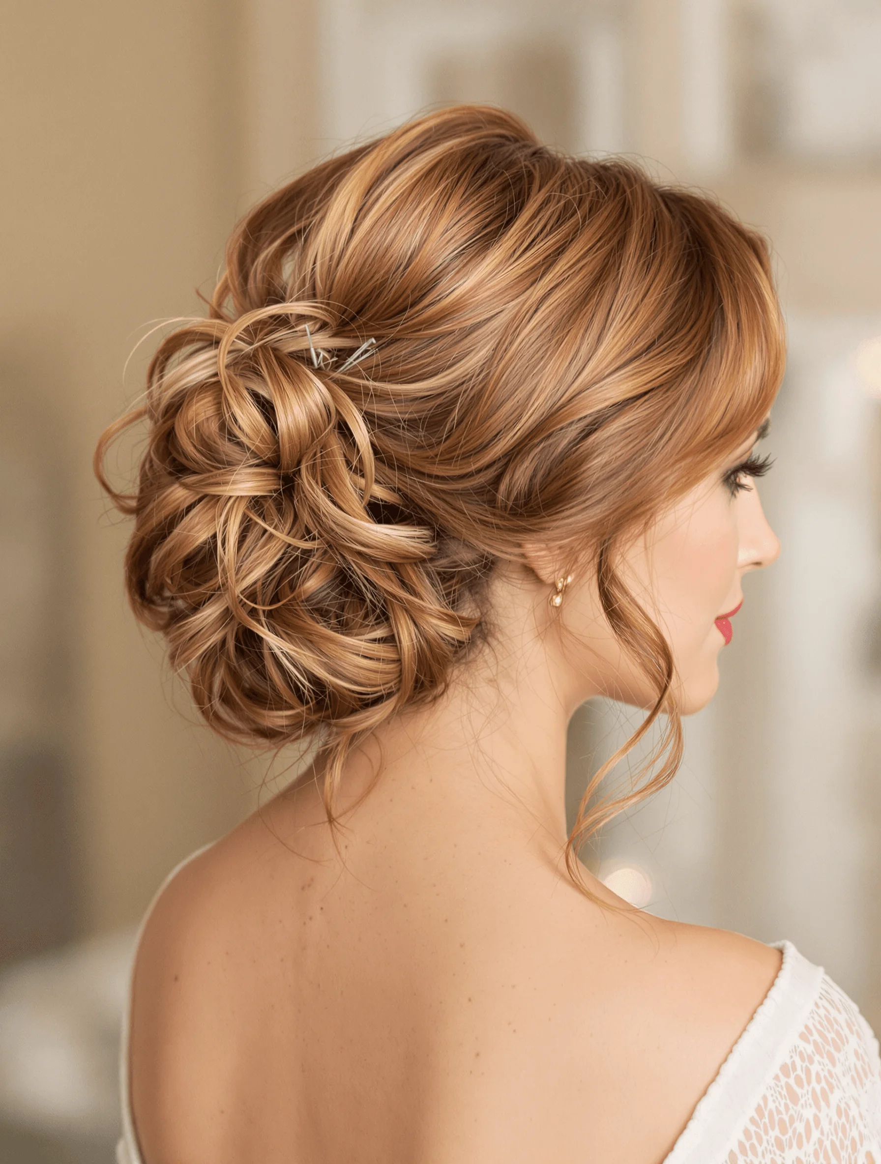 Romantic Twisted Bun Half Up Style
