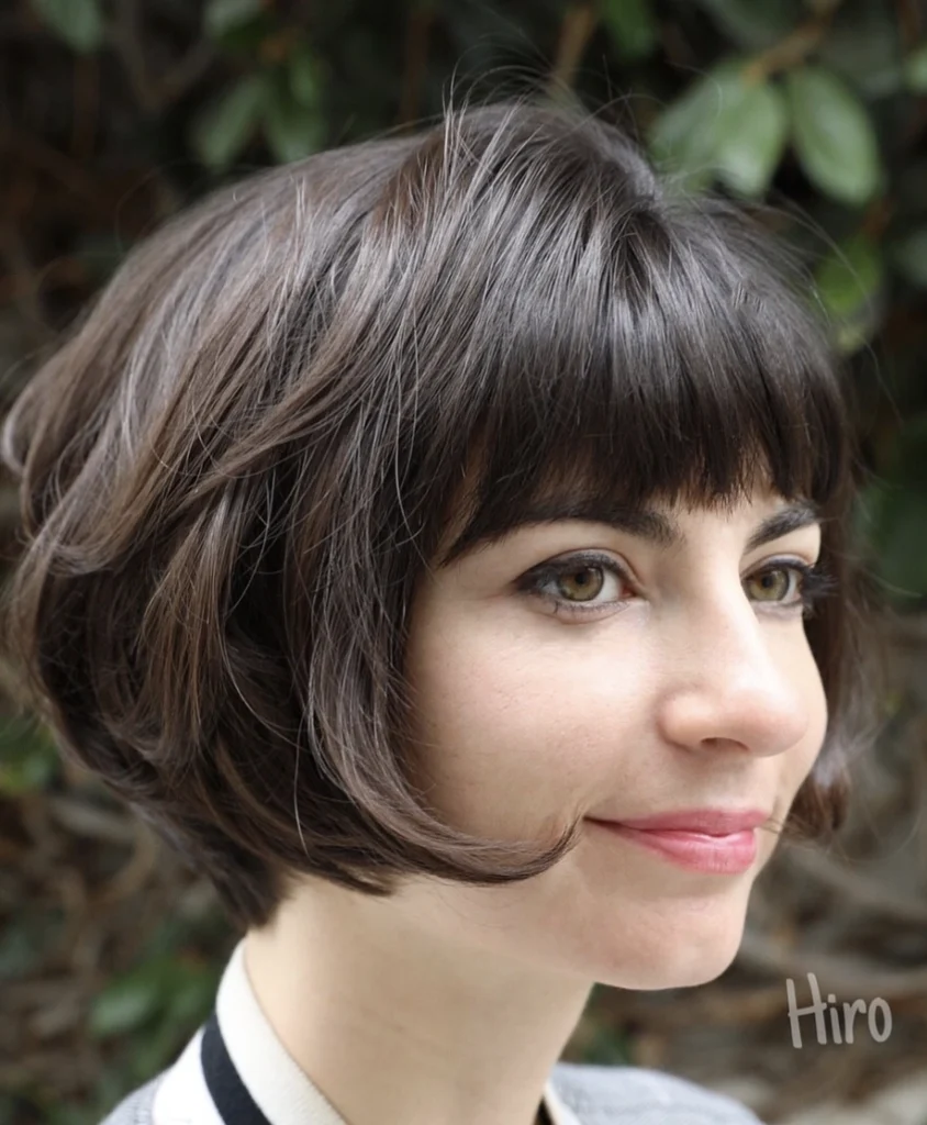 Rounded Bob with Full Bangs