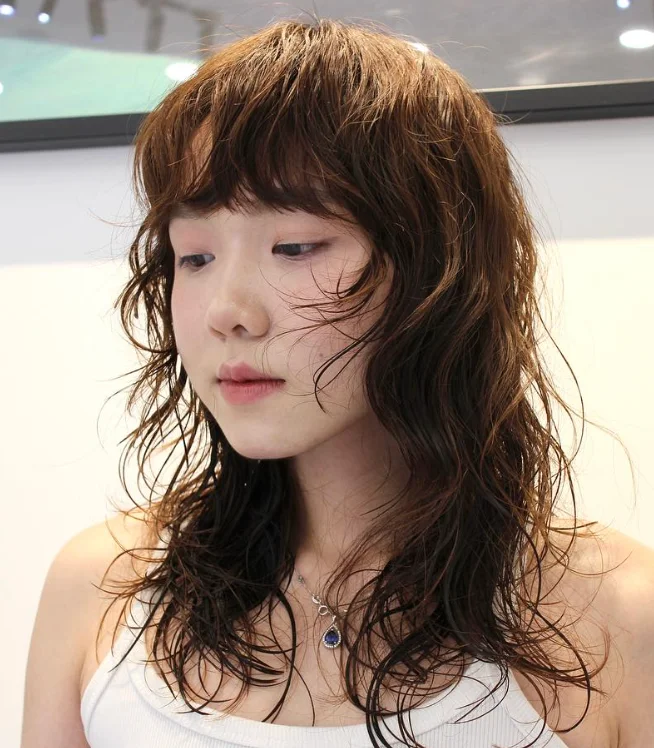 Shaggy Wavy Hair with Bangs