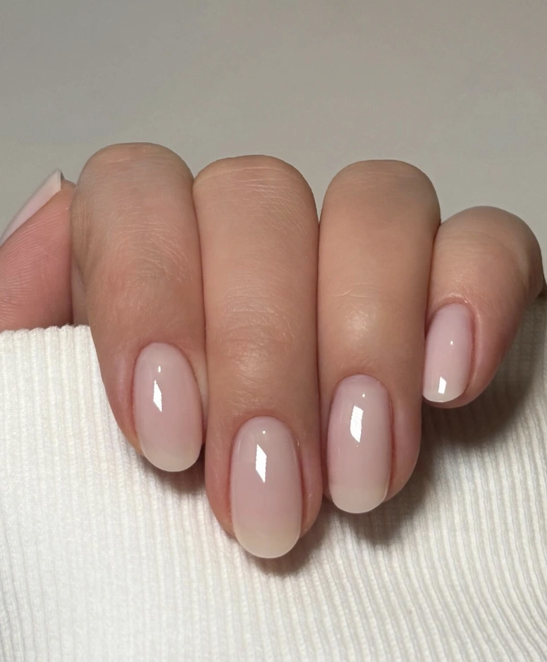 Sheer Oval Nails: Minimalist Nude