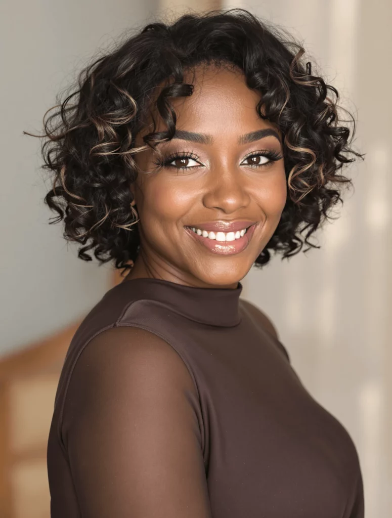 Short Curls with Highlights