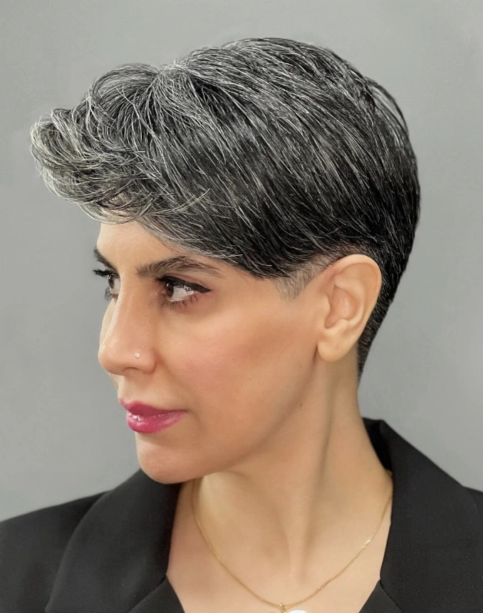 Silver Toned Pixie with Undercut