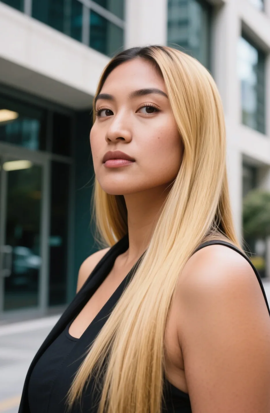 Sleek and Straight Honey Blonde