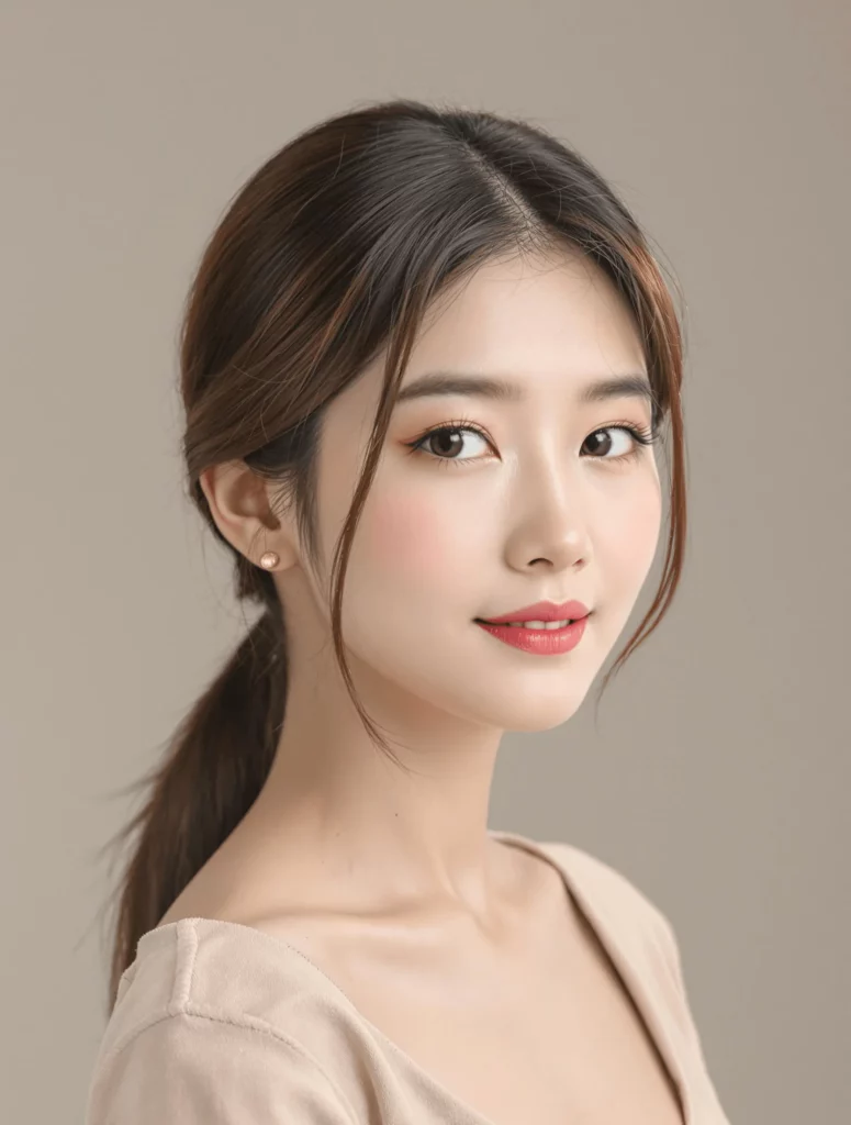 Sleek Low Ponytail with Face-Framing Strands