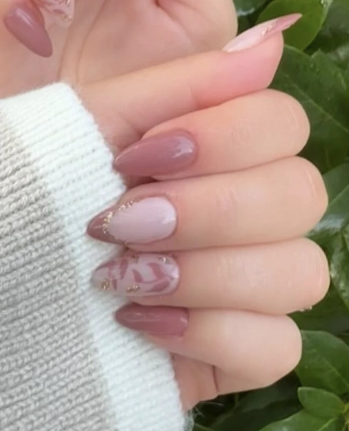 Soft Pink and Rich Burgundy with Floral Accents