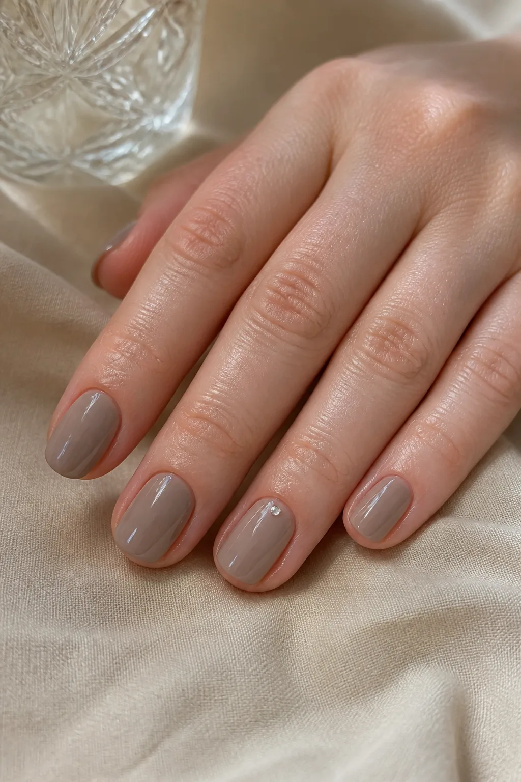 Soft Taupe With Rhinestones