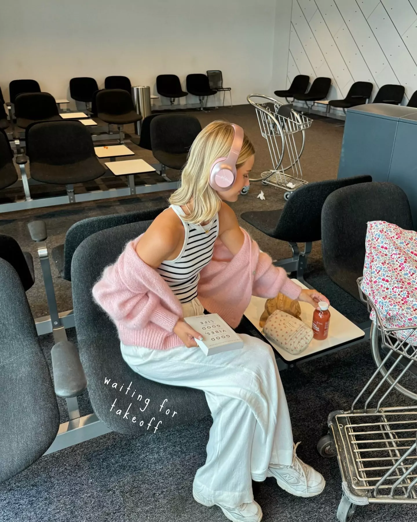 Striped Tank + Cardigan + Wide-Leg Pants: Cozy Chic
