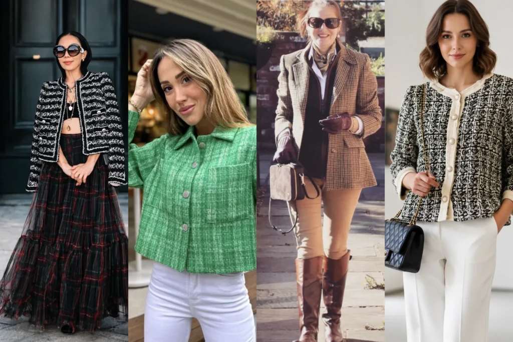 Stylish Ways to Wear Tweed Jacket Like a French Girl