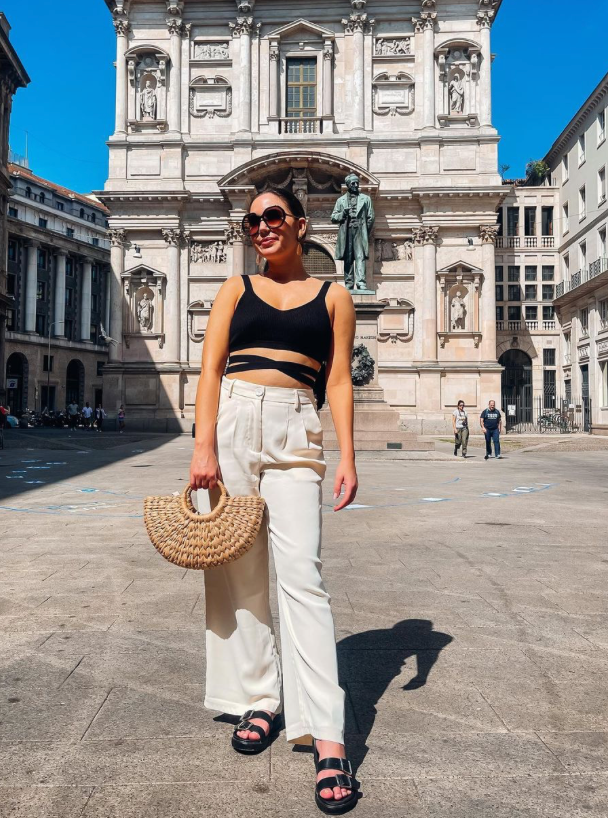 Summer City Chic: Crop Top + Wide-Leg Trousers