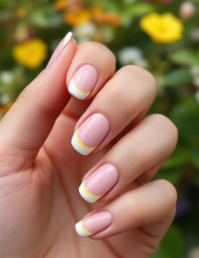 Sunshine Yellow French Tips