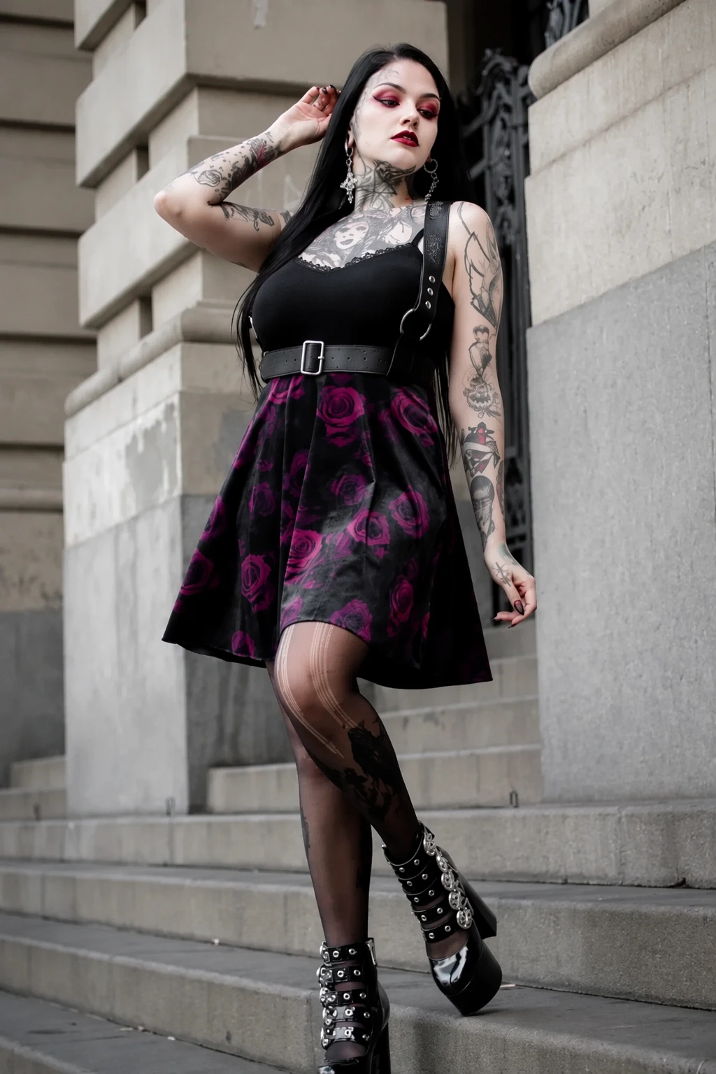 Tartan Pleats and Lace Top Combo