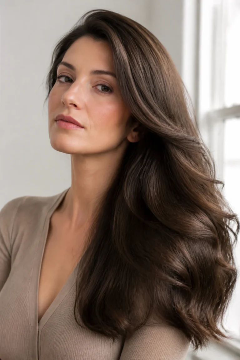 Woman with thick, healthy, glossy hair