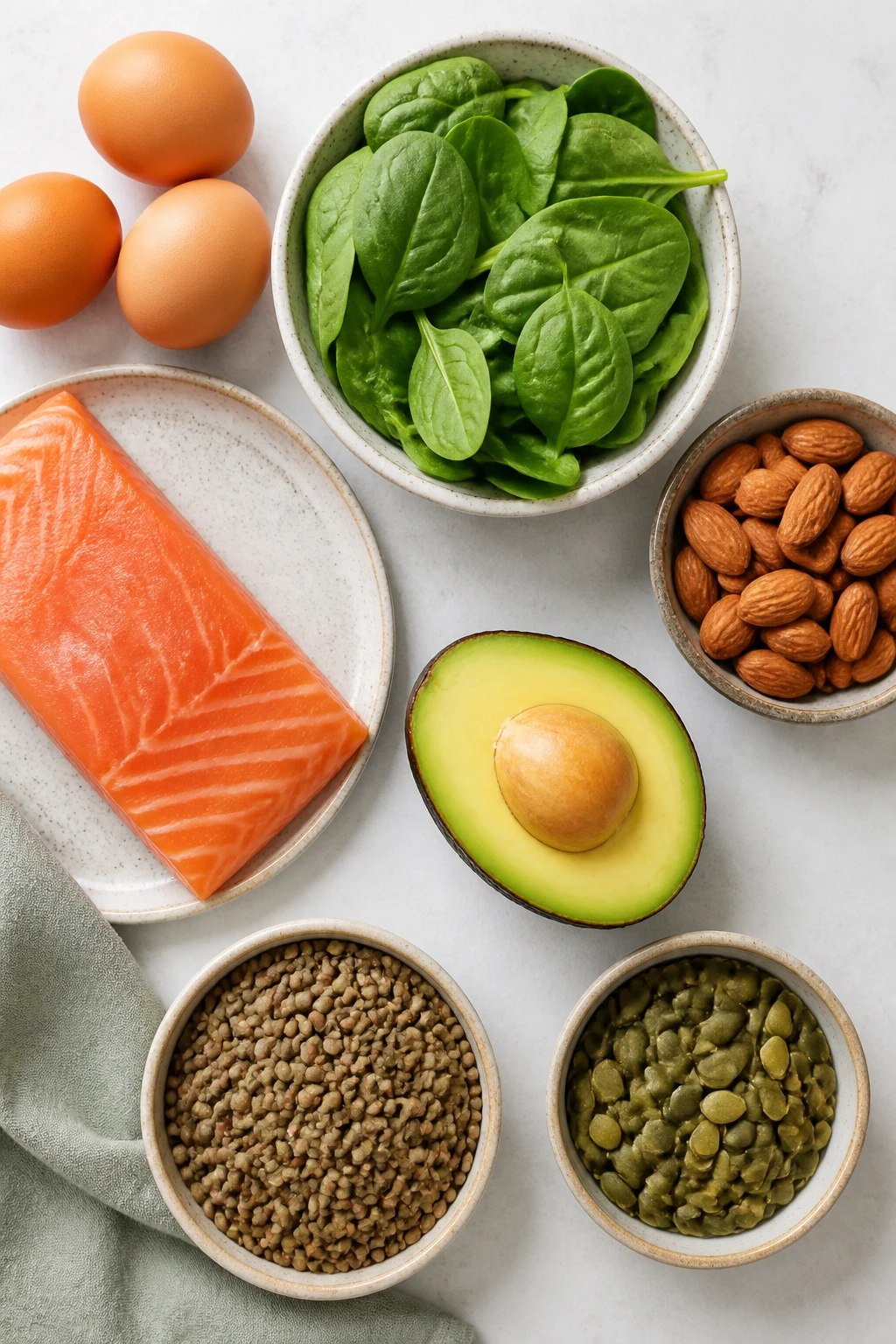 Hair-healthy foods rich in protein, iron, zinc and omega-3