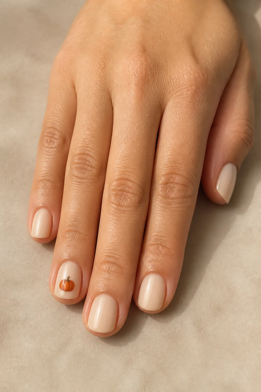 Tiny Pumpkin Accent Nails