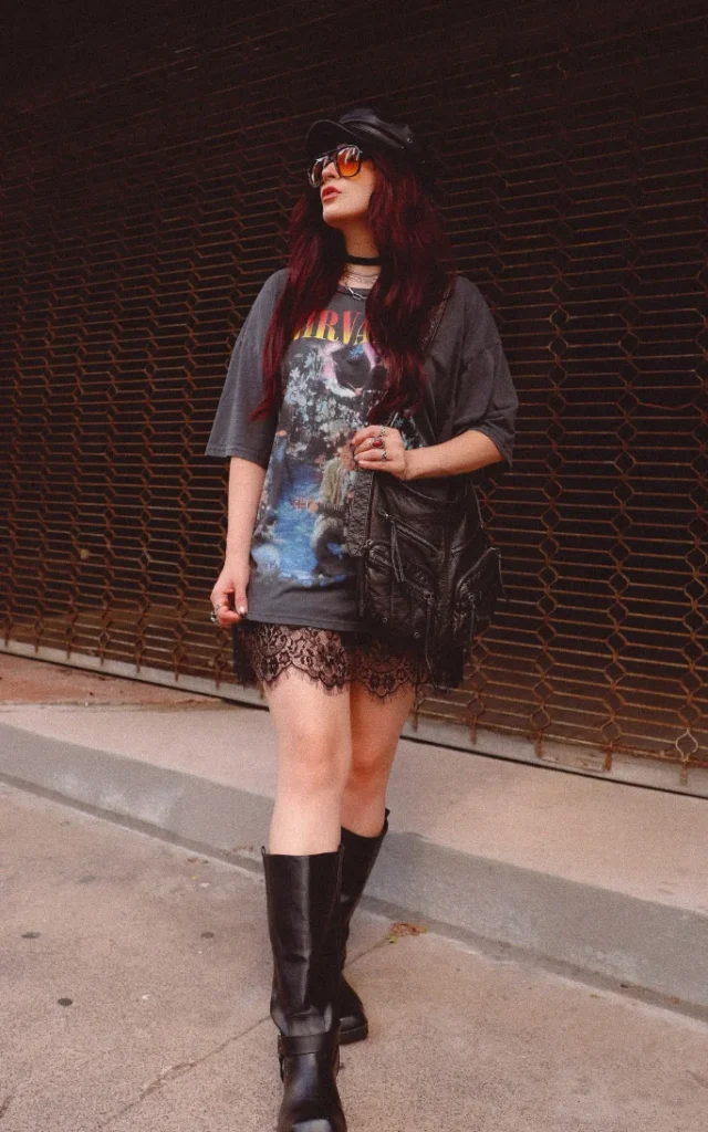 Tshirt and LaceSkirt